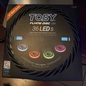 TOSY 36 LEDs BLUE Frisbee Super Bright Rechargeable Flying Disc Smart Modes Glow